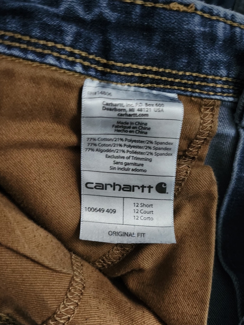 Carhartt Women’s Denim Bermuda Shorts - Medium Blue Size 12 - Picture 8 of 8